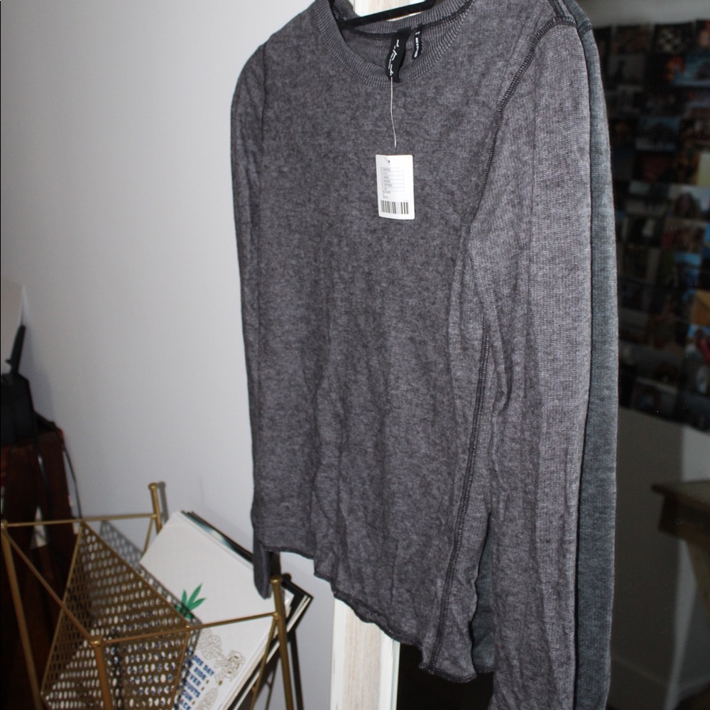 Gray, Long Sleeve Shirt